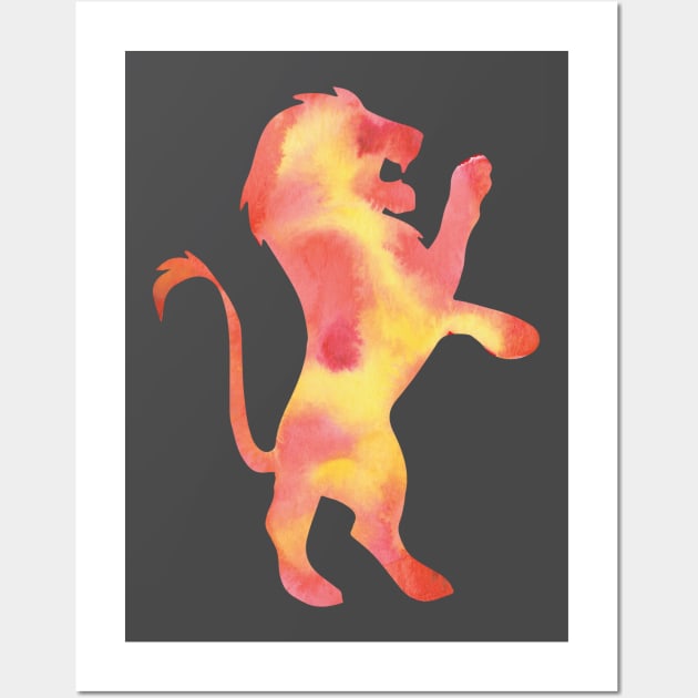 House Lion Watercolor Wall Art by calligraphynerd